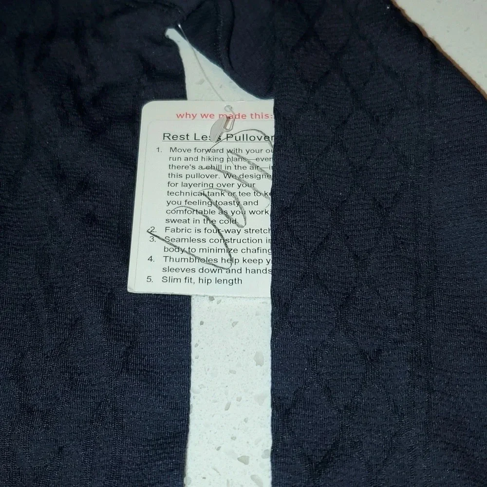 Lululemon Restless Pullover Crewneck Thumbholes Midnight Navy Womens Size 2 NWT - Picture 7 of 16